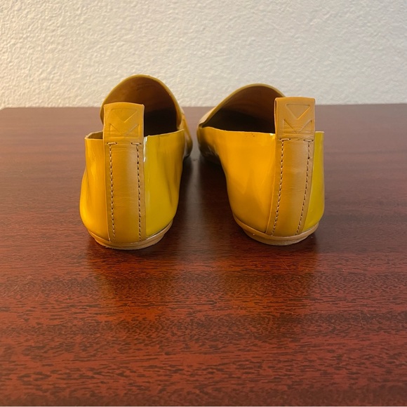 Mercedes Castillo Yellow Patent Leather Women’s Designer Loafers Flats - Picture 5 of 12